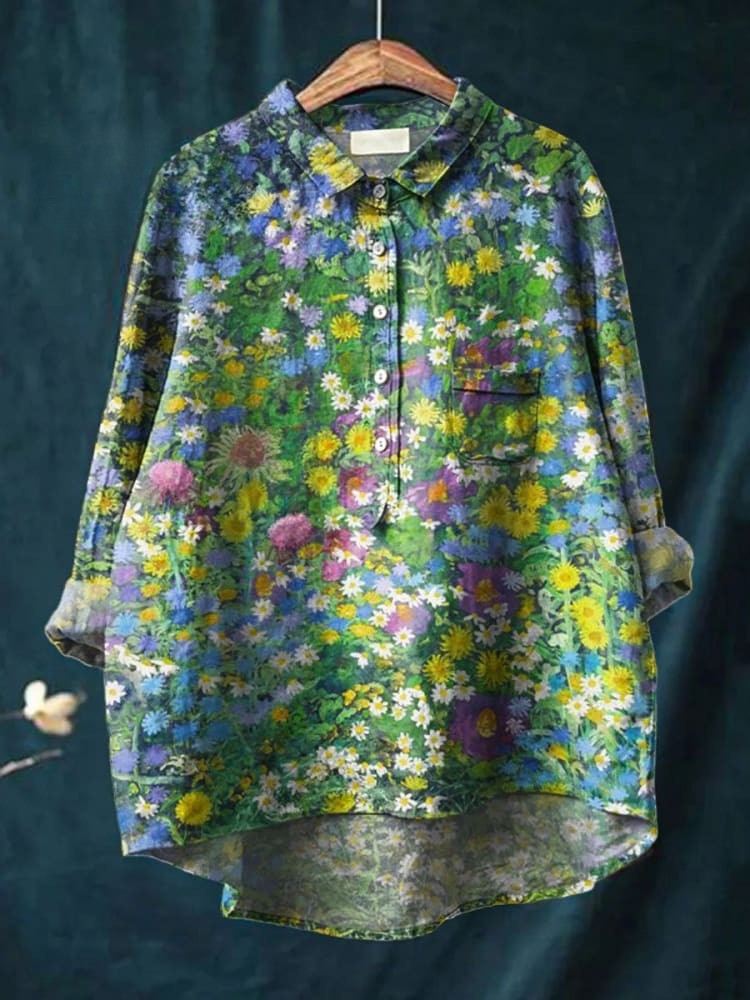 Hazel - Chemise décontractée à imprimé floral pour femmes