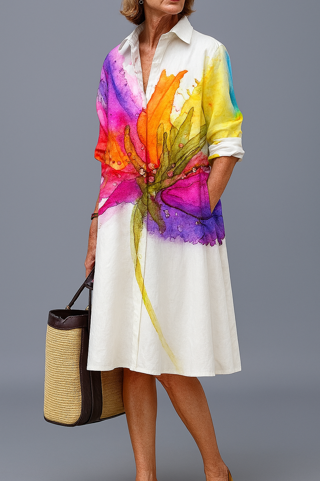 Doris - Robe midi de luxe pour un confort estival sans effort
