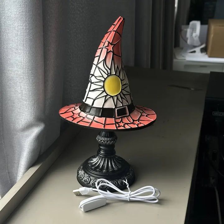 Lampe en Verre Soudé en Forme de Chapeau de Sorcière