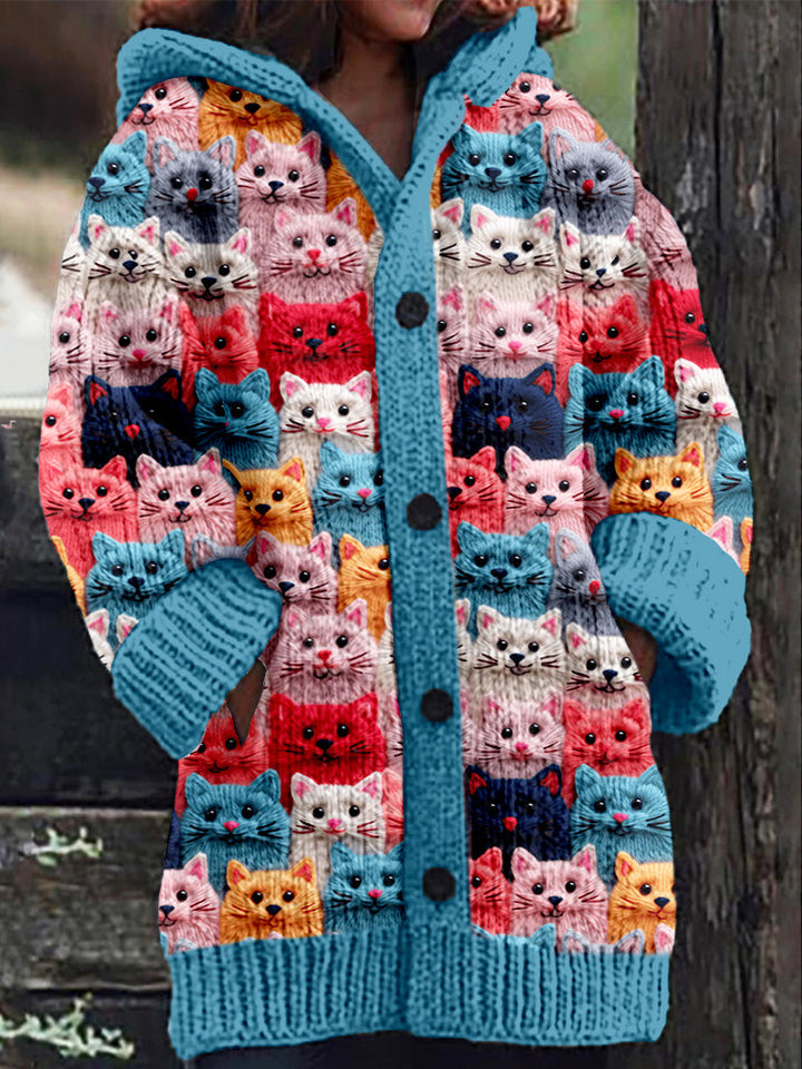 Patricia™ Cardigan Douillet d'Automne avec Chats
