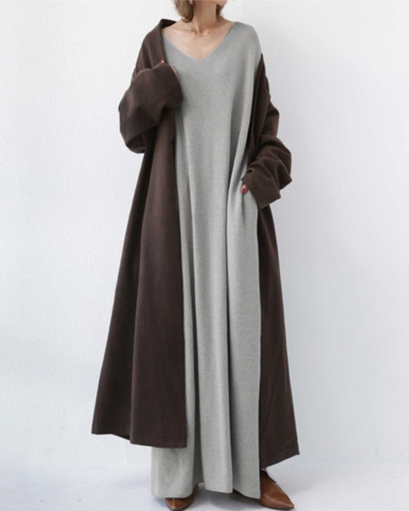 Laluna® | Robe V-cou à manches longues tendance
