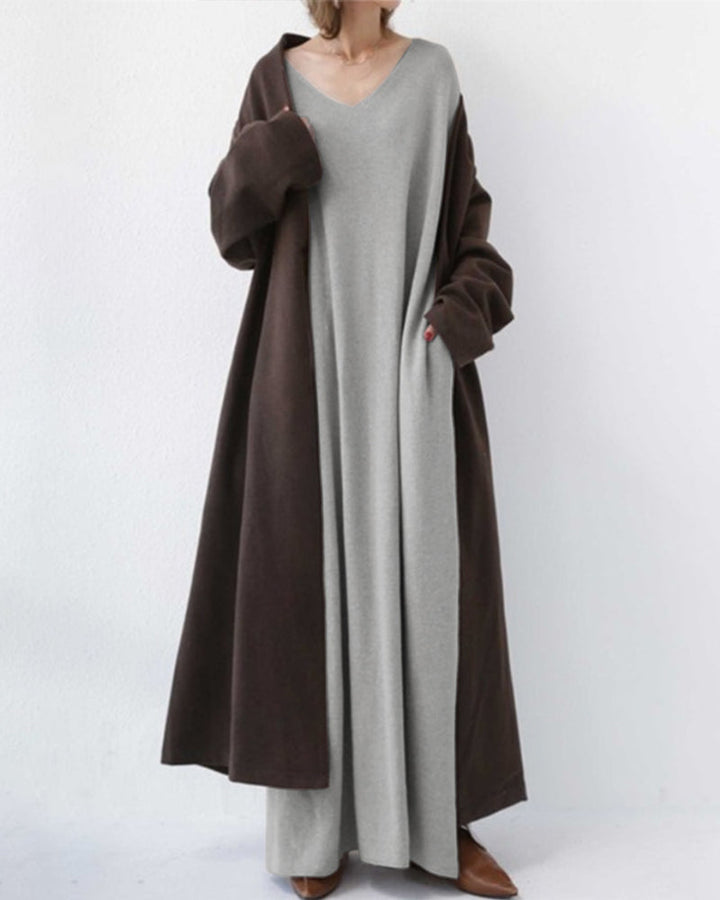 Laluna® | Robe V-cou à manches longues tendance