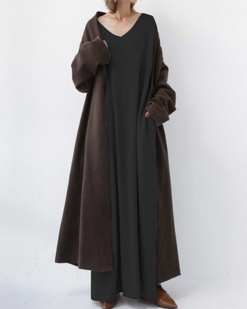 Laluna® | Robe V-cou à manches longues tendance