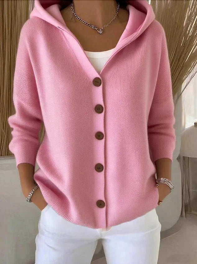 Rosa – Cardigan à capuche en coton doux