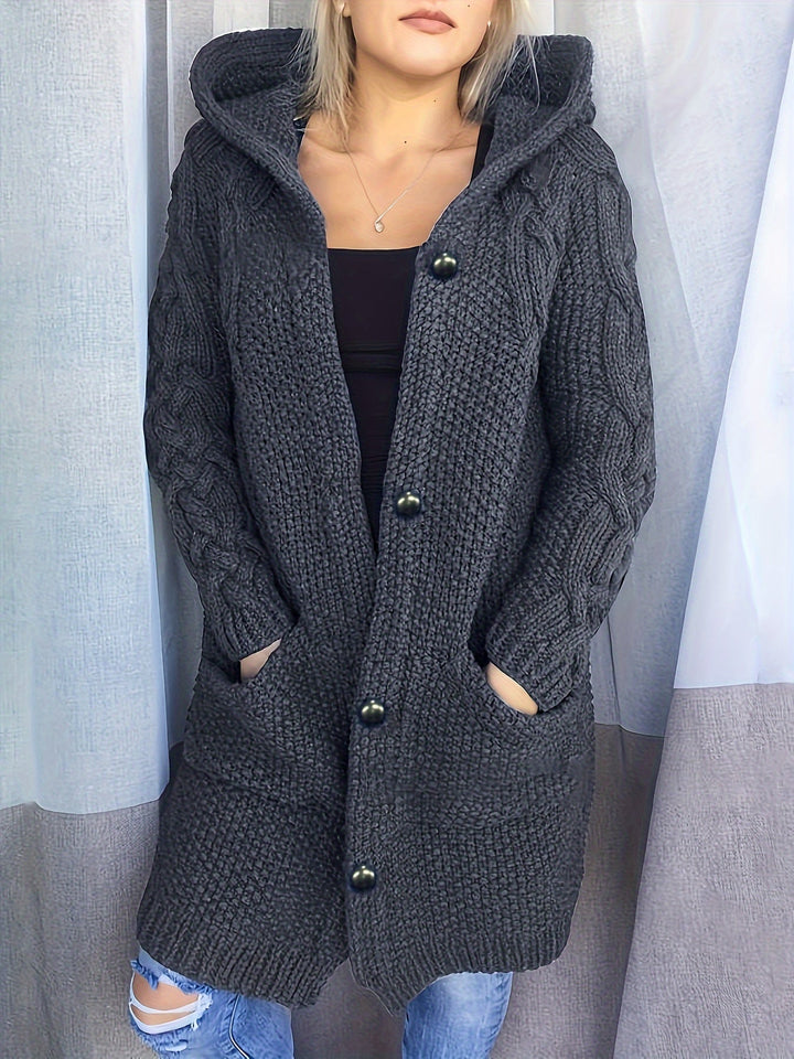 Ava™ Cardigan à Capuche Boutonné