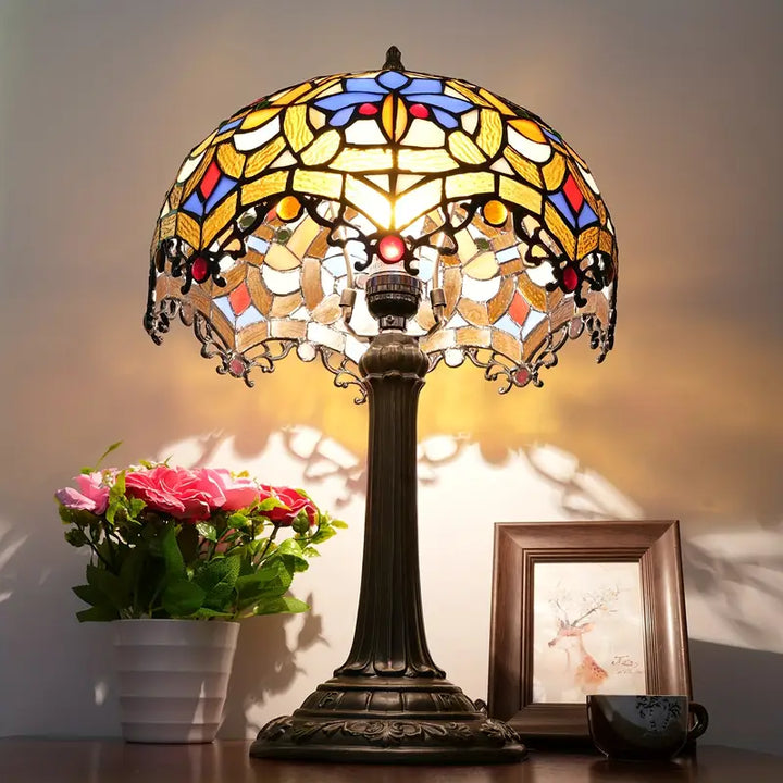 Lampe de Table en Soufflé Floral