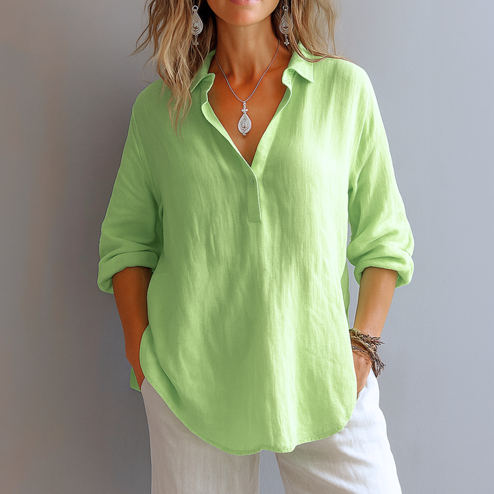 Ondine™ - Chemise en lin élégante à col V