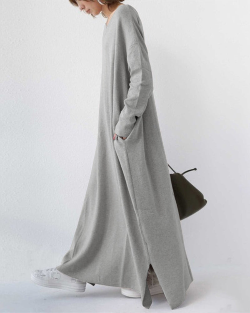 Laluna® | Robe V-cou à manches longues tendance