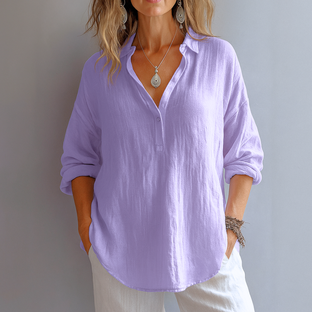Ondine™ - Chemise en lin élégante à col V