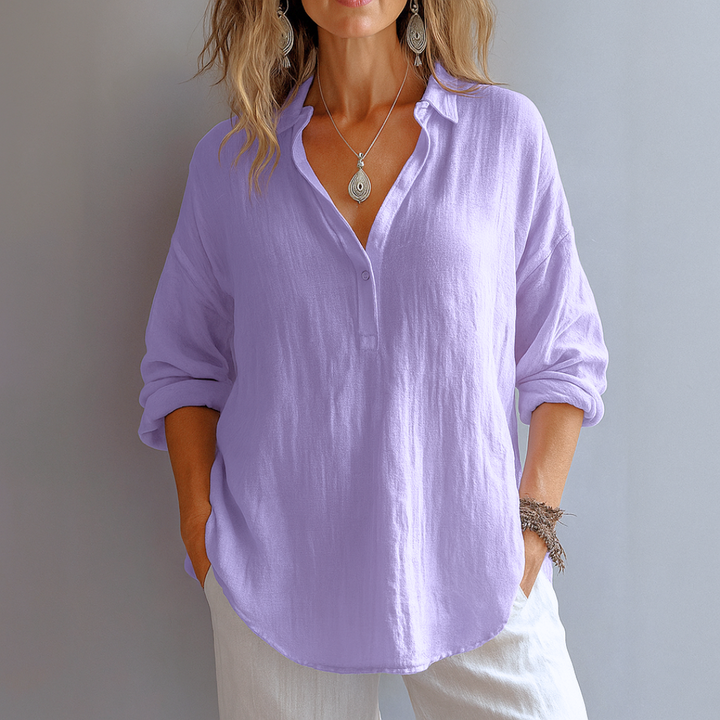 Ondine™ - Chemise en lin élégante à col V