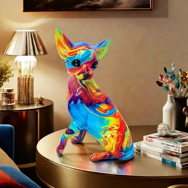 Lampe Chihuahua en Résine Colorée