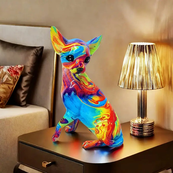 Lampe Chihuahua en Résine Colorée