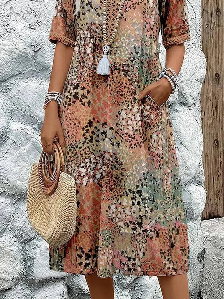 Giselle | Robe Mi-Longue Vibrante