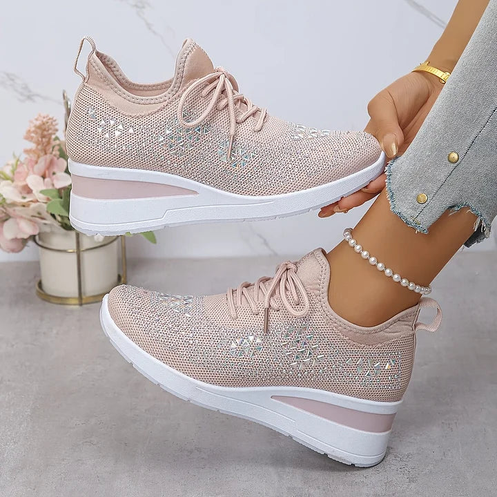 Giselle – Baskets conçues pour la marche, ornées de strass scintillants