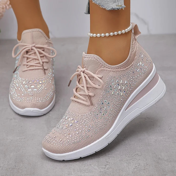 Giselle – Baskets conçues pour la marche, ornées de strass scintillants