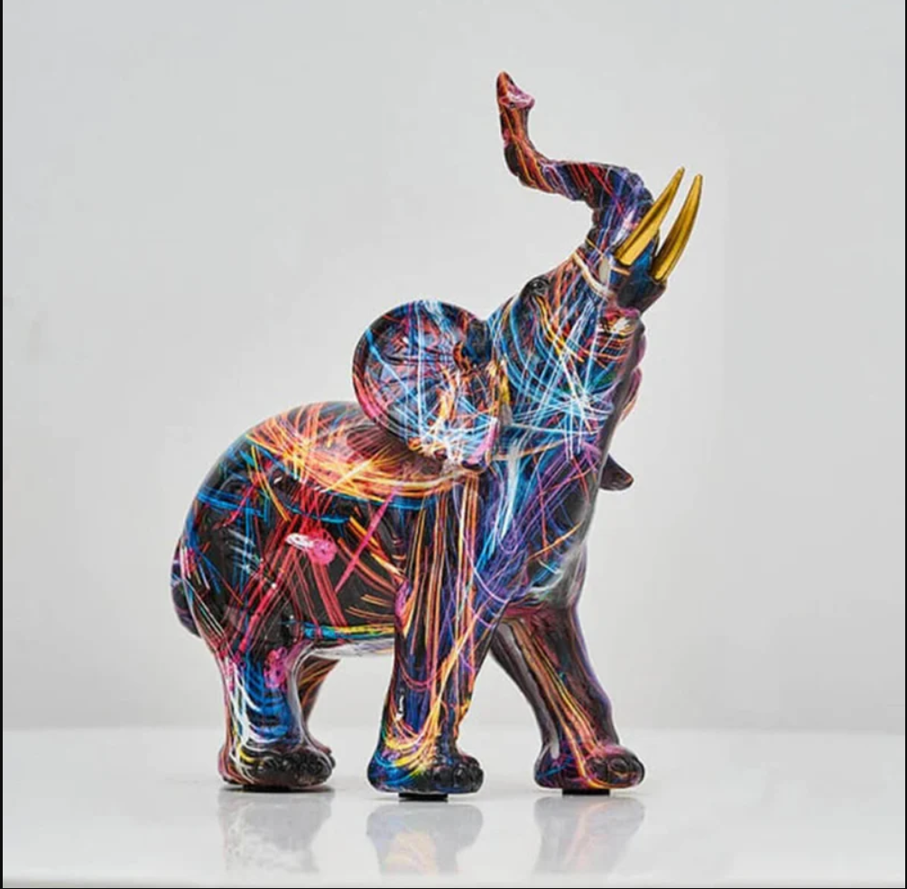 Figurine d'Éléphant Graffiti Créatif