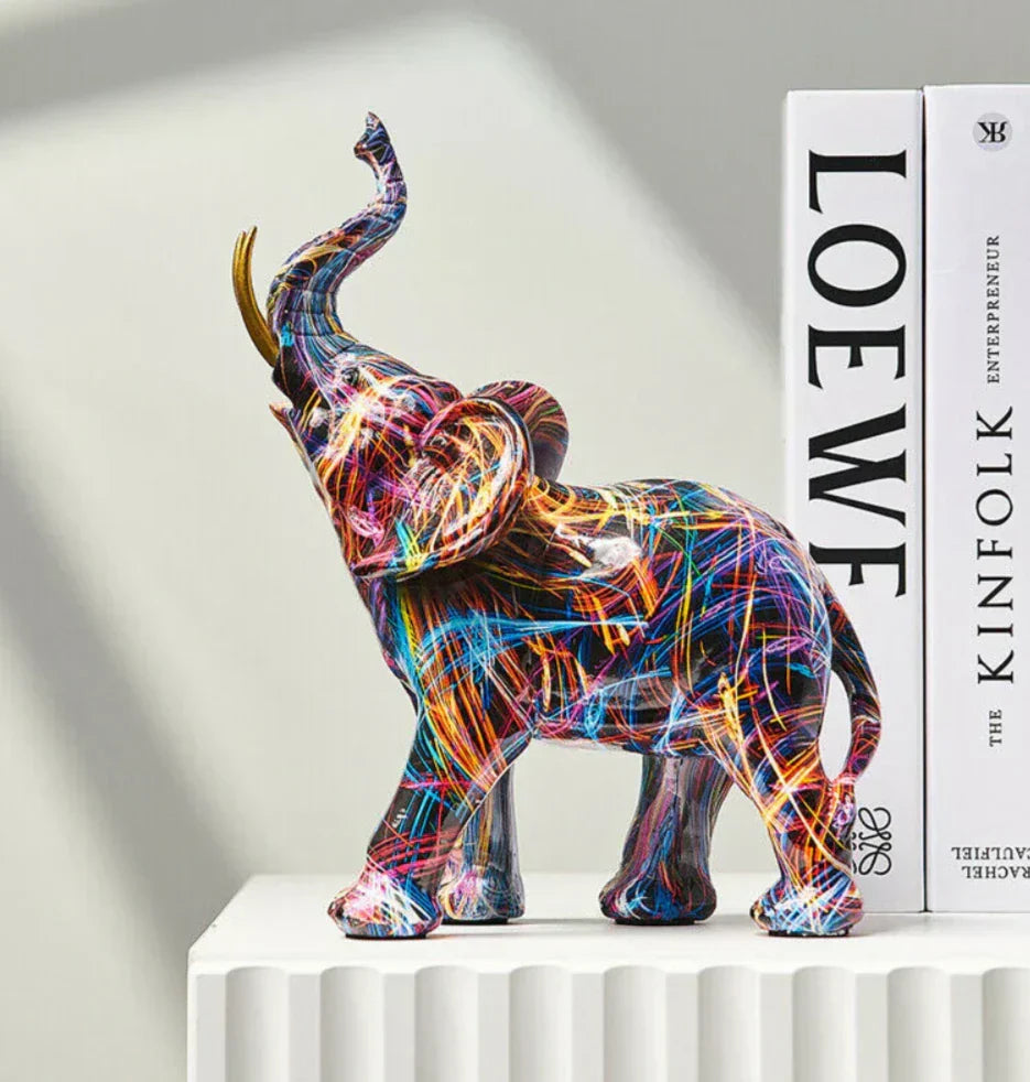 Figurine d'Éléphant Graffiti Créatif