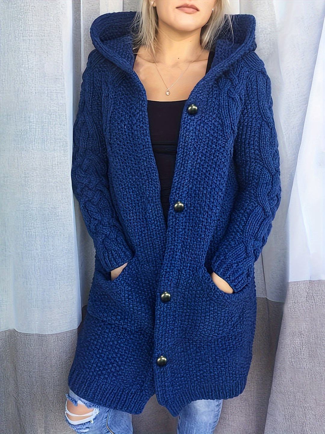 Ava™ Cardigan à Capuche Boutonné